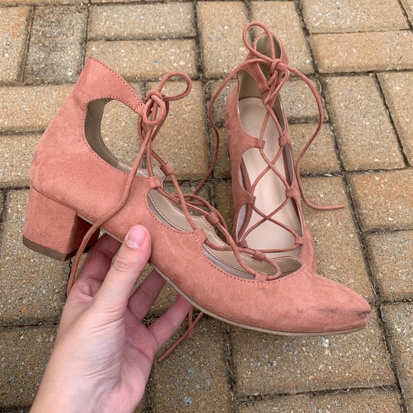 Urban Outfitters Shoes Urban Outfitters Mila Blush Lace Up Suede